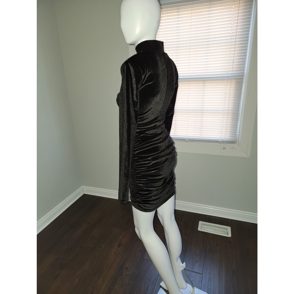 Sexy Bodycon Velvet Mini Dress Women Size M Women - Picture 4 of 5